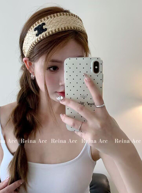 凯旋C草编发箍宽边头箍2025新款爆款头饰小众高级感显脸小发饰女