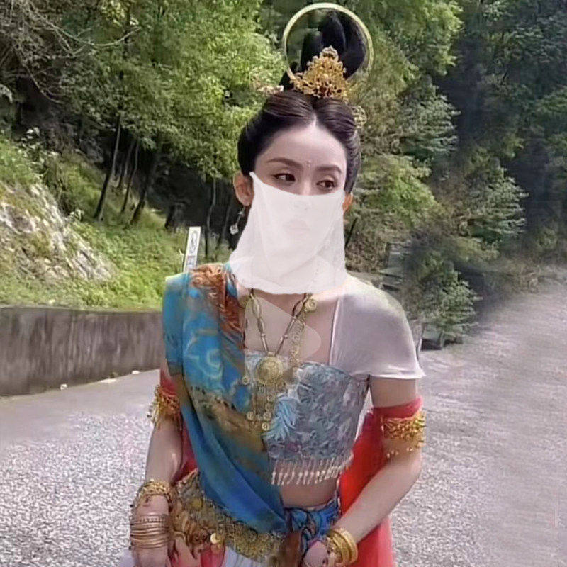 娜扎敦煌飞天圣女金环神女发冠供养光圈光环凤凰发冠古风汉服头饰