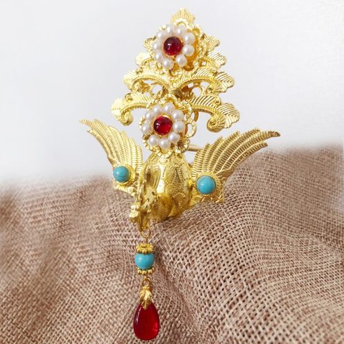 敦煌飞天舞凤凰发冠双环发髻头饰