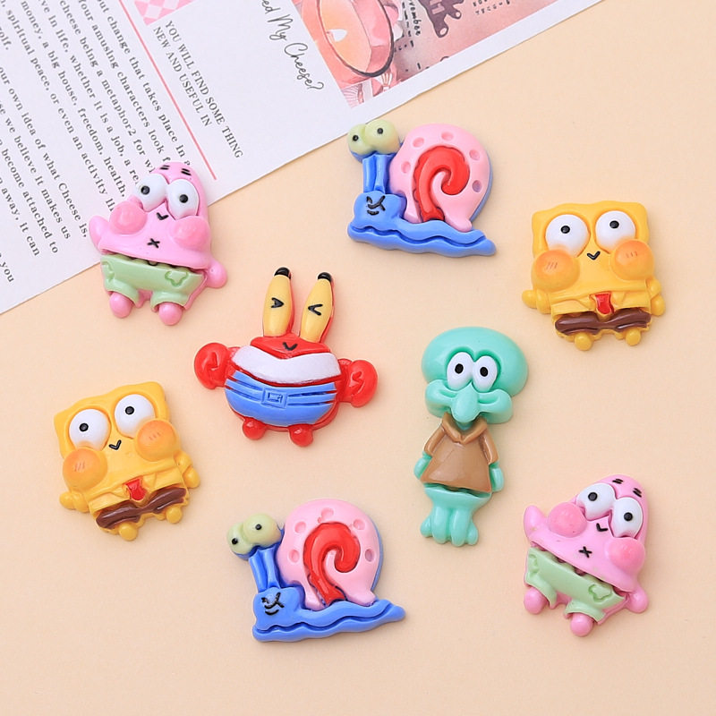 可爱小海宝卡通手工diy自制奶油胶发夹饰品冰箱贴树脂配件材料包