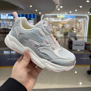 专柜正品江博士儿童2025女童冬季新夹棉旋钮户外防滑运动鞋4019EW