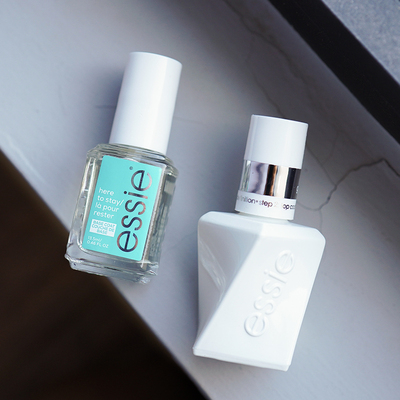 美国ESSIE指甲油快干顶油速干亮甲油透明护甲底油哑光亮油不可剥