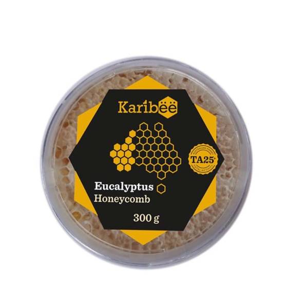 Karibee澳洲原装进口超麦卢卡蜂蜜25+蜂巢蜜嚼着吃蜂窝蜜300g正品