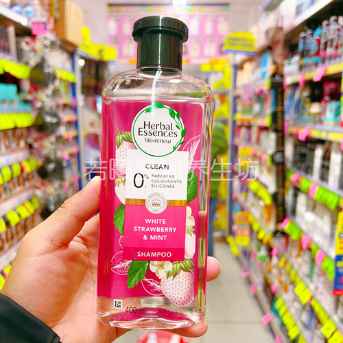 澳洲进口herbal essences伊卡璐草莓薄荷洗发水清爽深层清洁400ml