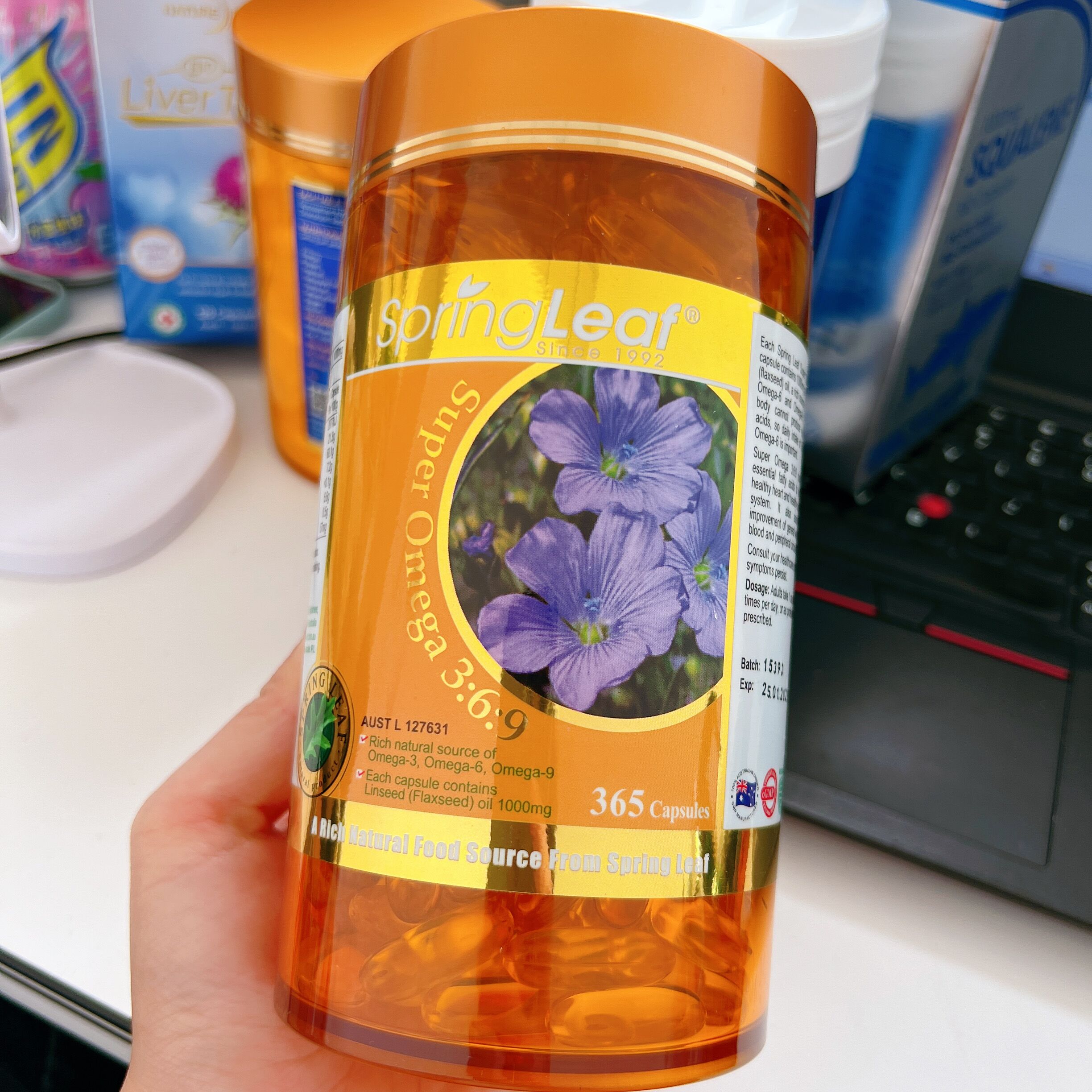 澳洲进口springleaf绿芙亚麻籽油胶囊365粒omega369素食鱼油