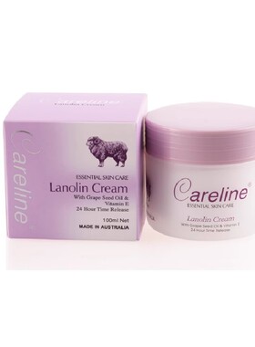 澳洲原装进口Careline葡萄籽绵羊油长效保湿滋润含VE100g
