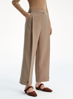 LORRAINES25冬新款 绅士特派员-极简通勤高腰九分直筒休闲西装裤