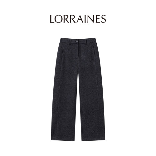 LORRAINES 优雅通勤-空气感保暖知性干练休闲直筒西裤长裤