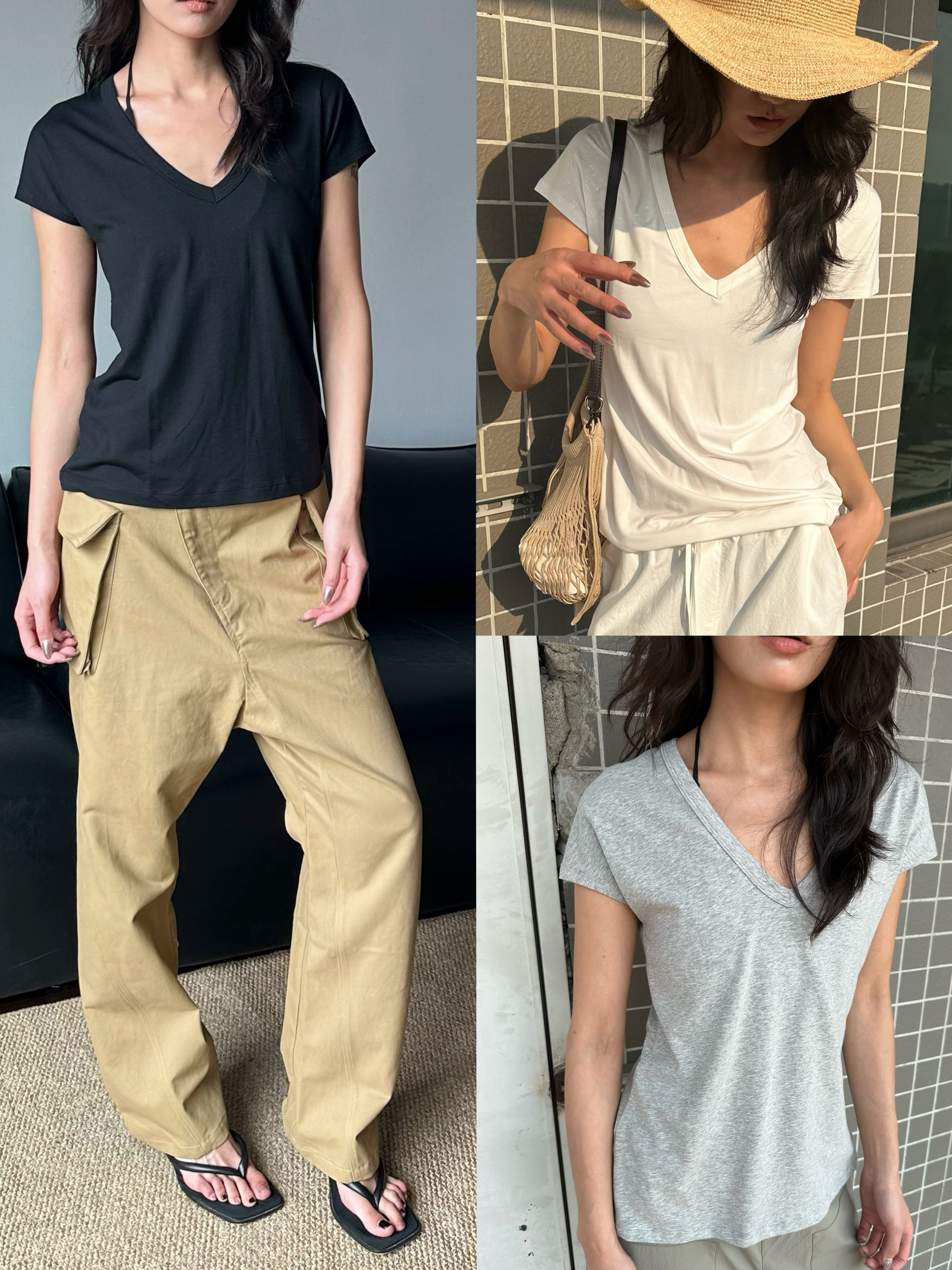 WEEEECHAN次日早晨｜简约 羊毛v领飞边袖t恤