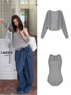 nana同款 WEEEECHAN次日早晨 原厂面料高弹罗纹微透背心防嗮开衫