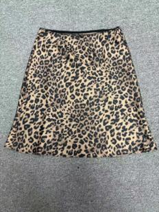 WEEEECHAN次日早晨“经典衣橱”斜裁缎面鱼尾半裙 黑色/豹纹/银灰