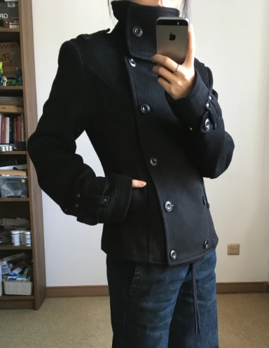 现 法式气质 WEEEECHAN 经典双排扣正肩黑色羊毛立领短外套女大衣,女装/女士精品,毛呢外套,淘宝优惠券,粉丝福利购,淘宝优惠卷