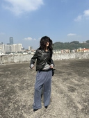 nana同款 WEEEECHAN蝴蝶结环保短皮衣外套娃娃领纯色复古夹克