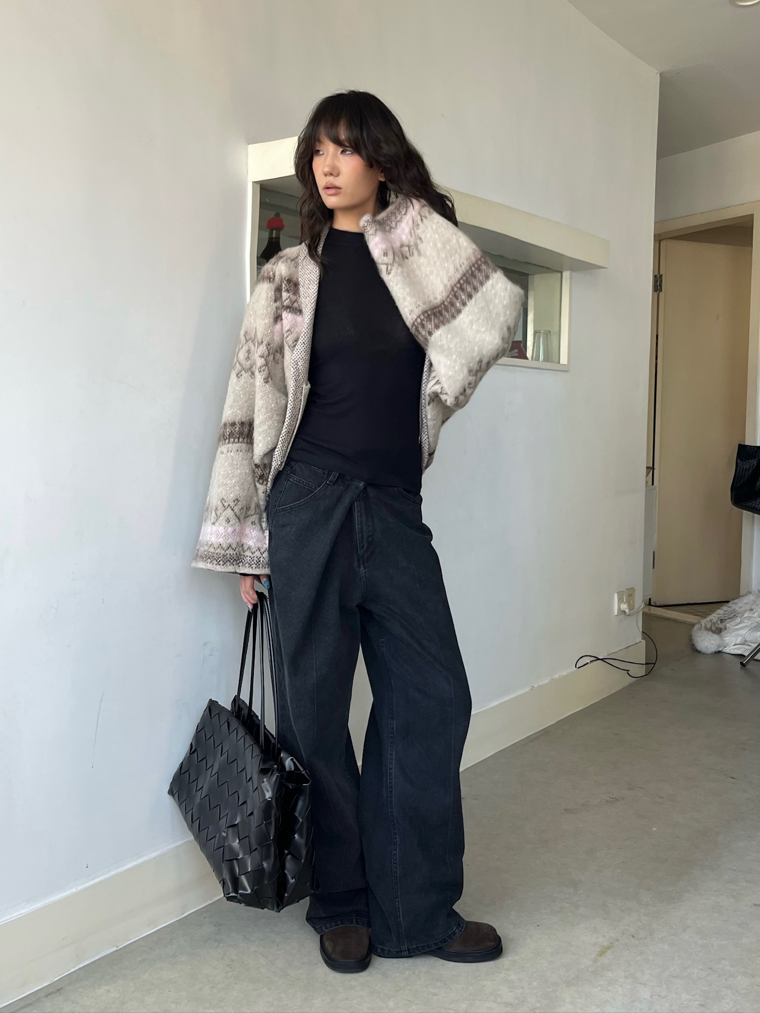 现货 WEEEECHAN次日早晨 燕麦绒落肩针织外套女25秋季新款