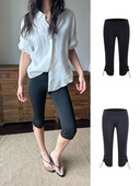 藏蓝色 黑色 WEEEECHAN次日早晨 抽绳7分骑行裤