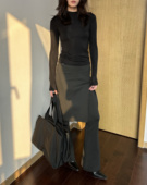 喇叭裤 金靖 假两件针织开衩修身 WEEEECHAN｜次日早晨 裙 娜娜同款