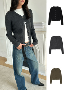 WEEEECHAN 次日早晨 经典V领羊毛修身针织开衫毛衣