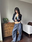 现货 RA假两件撞色纽扣开衫 还原 WEEEECHAN次日早晨