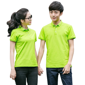 polo衫定制印字绣logo 工作服翻领T恤短袖定做男女同款纯色保罗衫