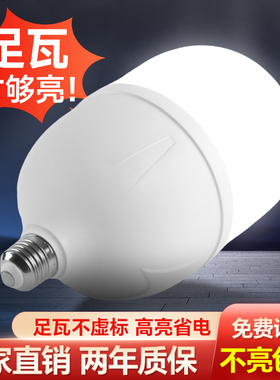 E27螺口LED灯泡家用工厂照明足瓦节能超亮20W60W大功率螺旋型球泡