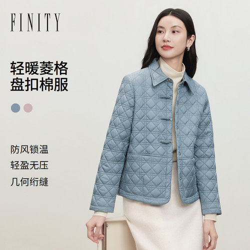 FINITY菲妮迪棉服2026秋季新款长袖直筒通勤优雅知性短款外套女装