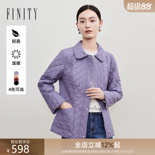 菲妮迪紫色气质保暖棉服