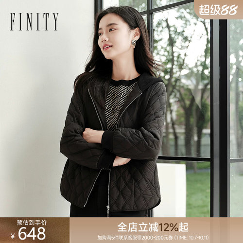 菲妮迪显瘦连帽防风棉服