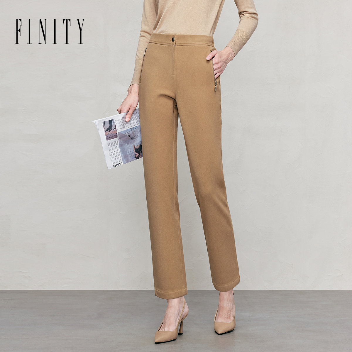 【商场同款】FINITY菲妮迪休闲裤26春新款简约直筒职业西装裤女装,女装/女士精品,休闲裤,淘宝优惠券,粉丝福利购,淘宝优惠卷