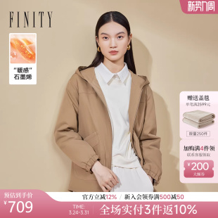 新款 菲妮迪连帽棉衣棉服2025冬季 黑科技外套女 石墨烯发热