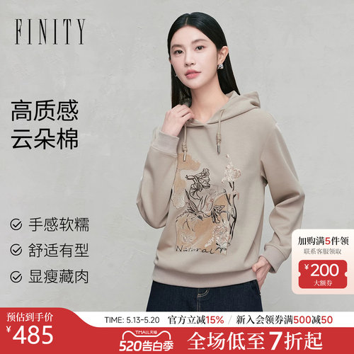 FINITY连帽花卉刺绣卫衣