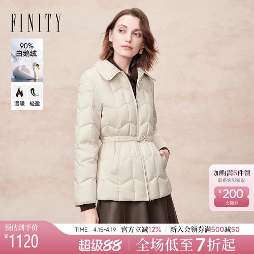 FINITY鹅绒羽绒服系带翻领