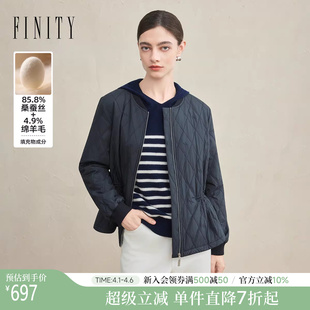 FINITY菲妮迪短外套2025冬季 新款 桑蚕丝保暖棉袄女 天然真丝