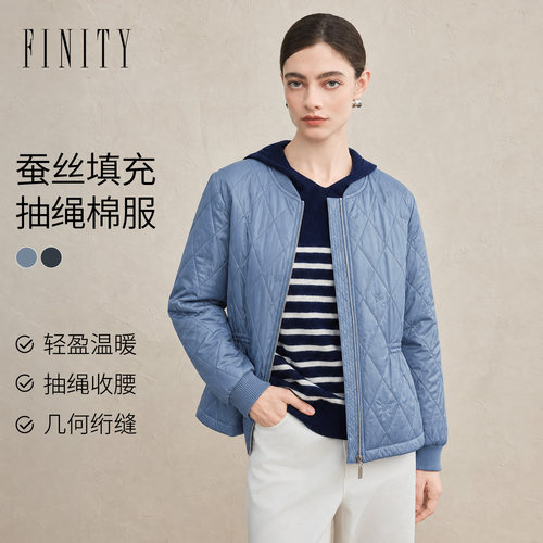 FINITY菲妮迪棉服2026秋季新款通勤圆领长袖直筒高级感短款外套女