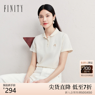 上衣女 简约气质百搭休闲短袖 FINITY菲妮迪polo领T恤2025夏季 新款