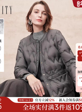 FINITY菲妮迪90白鹅绒羽绒服2025年冬季新款简约无领短款外套女士