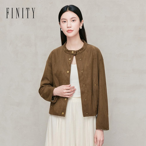 FINITY菲妮迪短外套2026秋季新款落肩老钱风质感款保暖外套上衣女