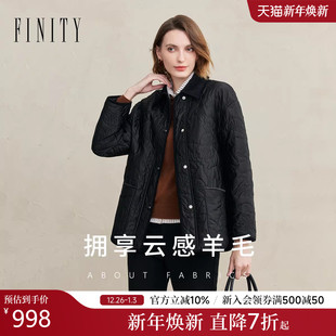 FINITY菲妮迪短外套2025冬季 简约羊毛填充气质保暖棉服棉袄女 新款