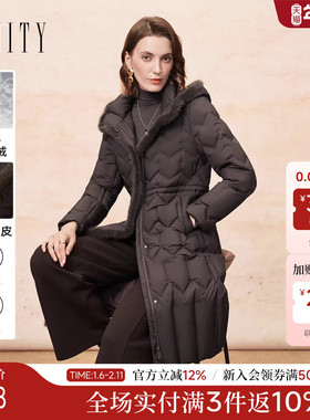 【水貂毛皮】FINITY菲妮迪90白鹅绒羽绒服2025冬季新款保暖外套女