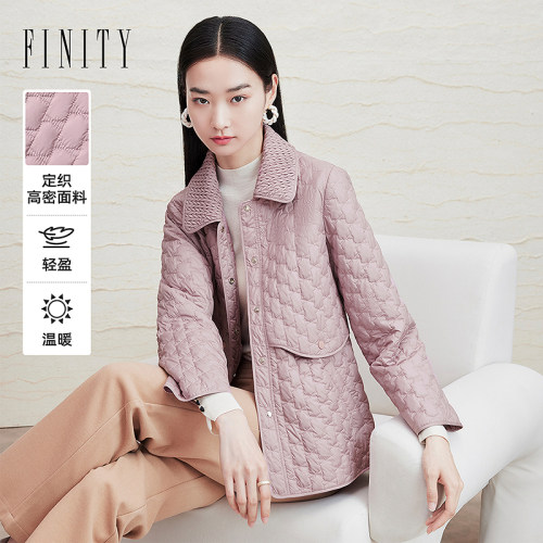 FINITY菲妮迪棉服通勤减龄菱格