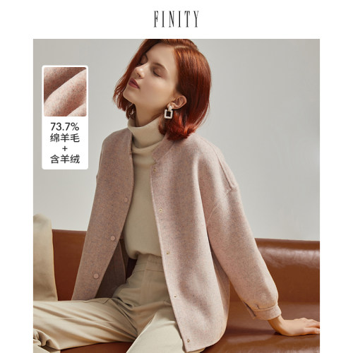 羊绒休闲大衣毛呢外套女