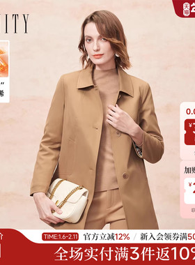 FINITY菲妮迪棉服棉袄2025年冬季新款简约气质翻领百搭保暖外套女