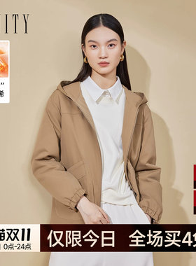 菲妮迪连帽石墨烯发热棉衣棉服