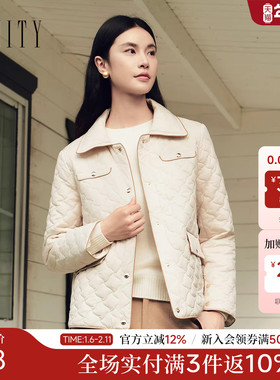 FINITY菲妮迪棉服棉袄2025年冬季新款简约短款通勤翻领保暖外套女