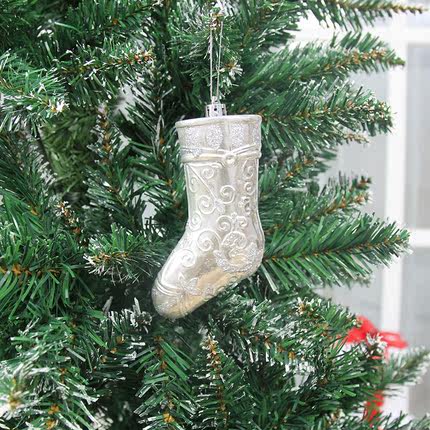 郎森11cm圣诞靴圣诞树装饰挂件圣诞树装饰品多彩配饰圣诞节小礼物