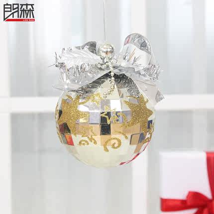 郎森15cm圣诞装饰彩球电镀球亮光彩球圣诞节中庭装饰圣诞装饰用品