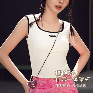 深圳致曲网红爆款螺纹吊带背心女夏季内搭防走光短款无袖上衣外穿