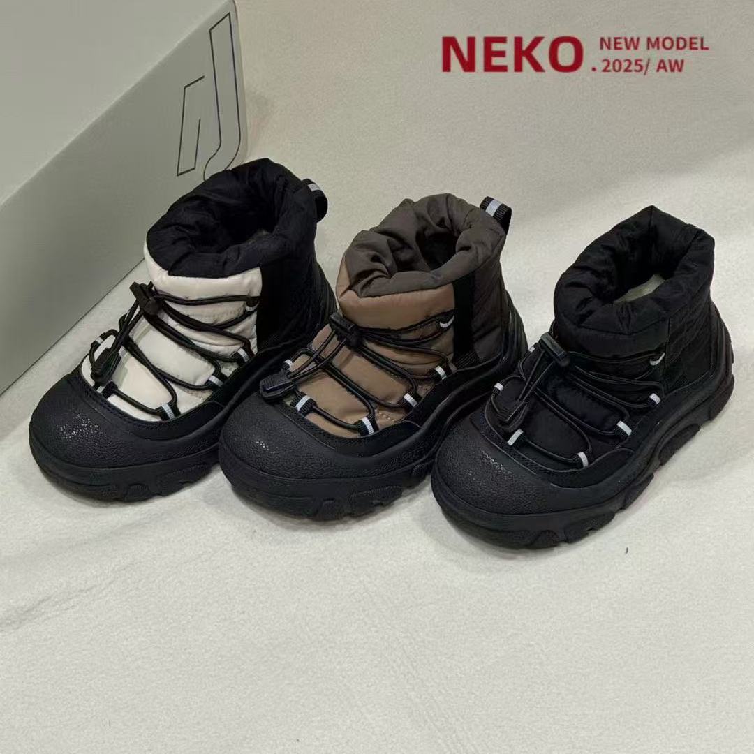 冬款NEKO洋气抽绳中性棉靴儿童