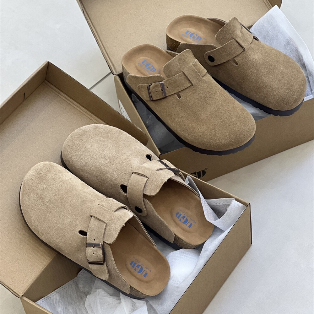 厚底软木包头博肯鞋拖鞋