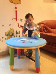 儿童桌椅宝宝饭桌幼儿园宝宝学习桌书桌圆桌课桌学龄前 双层加厚