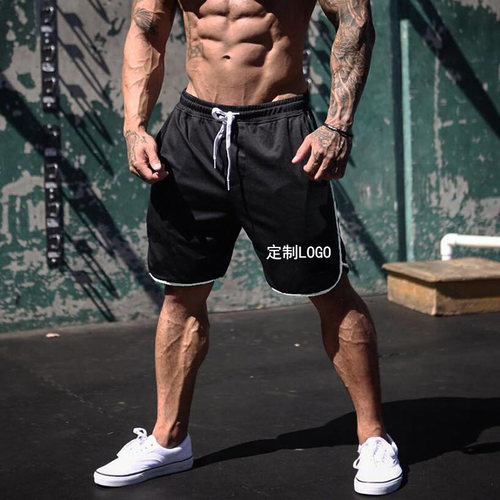 diy定制logo印字印花健身五分裤休闲网孔短裤速干运动沙滩裤夏季